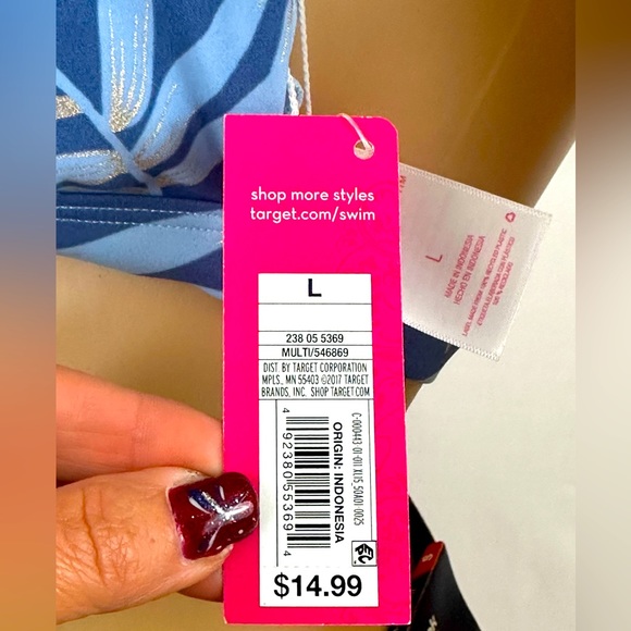 Xhilaration - Knotted Triangle Bikini Top Blues with flecks of Silver La… - Picture 5 of 5